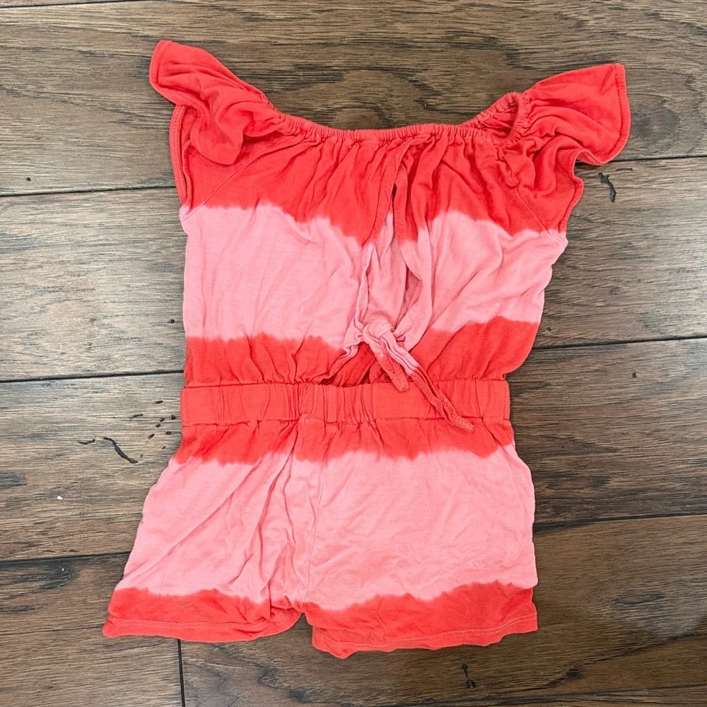 Splendid Striped Coral Pink Romper 4T